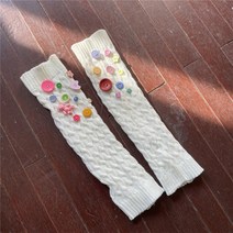 텐도어스 여성용 단추 포인트 니트 레그워머