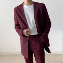 빌락트 남성용 사계절 베이직핏 노카라 정장수트 + 팬츠 세트