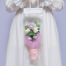 끌레샤 뜨개질꽃 미니 선물 꽃다발 + 쇼핑백, 03 보라