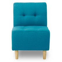 에보니아 포니 1인용 소파의자 패브릭, 아쿠아블루