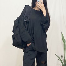 레몬티 여성용 포레버 옆트임 긴팔 박스티 lkf130