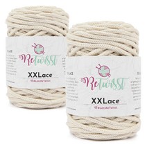 브랜드얀 리트위스트 XX레이스 뜨개실 2p, 5007 슈가화이트, 65m