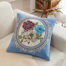 홈플로우 화려한 목련 꽃 자수 고급 쿠션 커버
