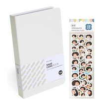 인디고 프리즘 명함집 108매 + 일상 리무버 씰 스티커 10종 세트, 크림