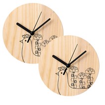 민화샵 원목시계 만들기 2p, 모란품은닭