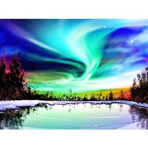 밀스턴 비즈 5D DIY 오로라 인테리어 보석십자수, 혼합색상, 1개