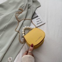 소리달 여성용 비시니 진주장식 미니 체인 크로스백