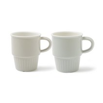 쓰임 비스트로 머그 375ml x 2종 세트, 그레이, 미스티그린, 1세트