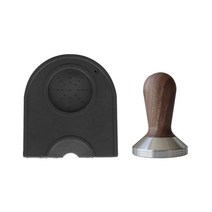 칸딜 데일리 심플 탬핑 매트 1구 + 크레마 우드 핸들 템퍼 53mm 세트, 블랙(매트) + 월넛, 1세트