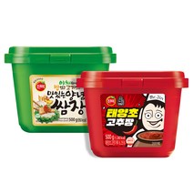 진미 맛있는 양념 쌈장 500g + 태양초 고추장 500g, 1세트