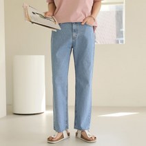 플레이즈 남성용 워싱 와이드 데님 팬츠