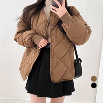 밀키버터 여성용 퀼팅 다이아 패딩 점퍼