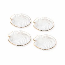 마시피렌체 골드라인 가리비접시 4p, 투명