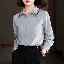 포플러앤씨 하벤 자수카라 블라우스