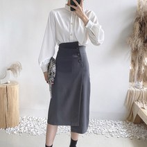 언발란스 미들 스커트