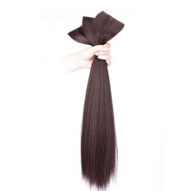 뿌이뿌이가발 붙임머리 부분 생머리 피스가발 50cm, 초크브라운, 3개