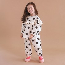 여아용 동그라미 상하의 세트