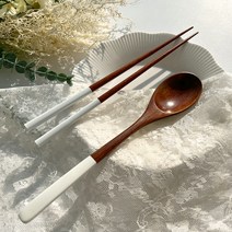 카멜 옻칠 수저 선물세트, 화이트, 화이트, 숟가락 2벌 + 젓가락 2벌
