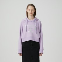 MeKaiV 레터링 그래픽 후드 크랍티 HVTS121A