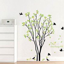 아리코 라임 오렌지나무 포인트 벽지 스티커 3p, 혼합색상