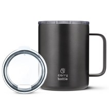 캐리보틀 스탠다드 스테인레스 머그 텀블러 + 뚜껑, 그라파이트, 360ml