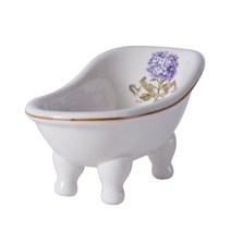 세라믹 프랑스 플로랄 욕조 비누 받침대, 골드리얼리, 1개