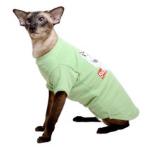 고양이 스핑크스 티셔츠 SP526, 그린