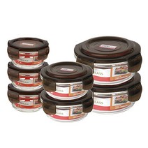 수퍼오븐글라스 내열유리 밀폐용기 원형 7종 세트, 1세트, 원형 240ml x 3p + 원형 400ml x 2p + 원형 950ml x 2p