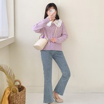 로미스토리 여성용 부츠컷 데일리 청바지