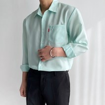 머시따 남성용 포켓 택 포인트 긴팔셔츠