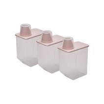 씨밀렉스 도어핏 잡곡 시리얼 가루 보관용기 넓은 입구 핑크 3.05L, 3개