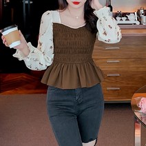 어썸풀 밀리브 셔링 블라우스