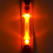 강아지 산책용품 야광목줄 커넥션 LED 나이트 목걸이 밴드, 오렌지, 1개