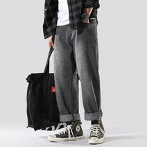 마켓A 남성용 올드 와이드 트렌디 청바지