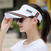엔젤야옹 스포츠 골프 배색 면 선캡, 화이트