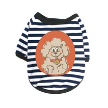 블랭크도그 강아지 크림이푸푸 티셔츠, NAVY