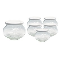 WECK 단지형 유리 저장병 560ml No.901 6p + PE뚜껑 6p 세트, 1세트