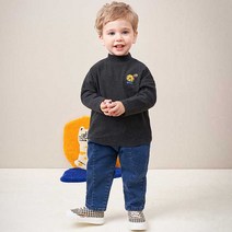 몰리멜리 아동용 피치 기모 반폴라 티셔츠