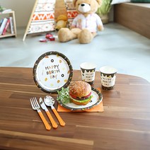 파티해 요리사 생일 파티접시 18cm 20p + 파티컵 20p 세트, 1세트