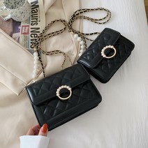 여성용 미니 진주 체인 크로스백