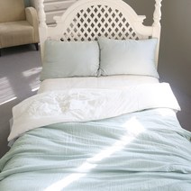 아리베베 렌징모달 싱글 차렵이불 + 베개커버 세트, 민트