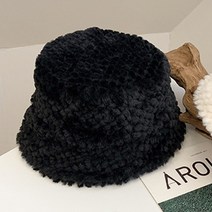 지니얼 여성용 털 뽀글이 페이크퍼 버킷햇 MJ2659