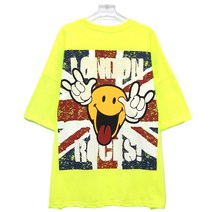 매드시스터 여성용 피스러브 반팔 오버핏 티셔츠