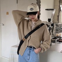 모코블링 여성용 하찌모찌 카라 가디건