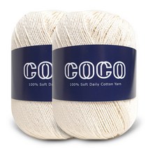 니뜨 코코 뜨개실 60g x 2p + 무료도안 세트, 102 아이보리