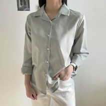 플랜데이 여성용 찰랑찰랑 가벼운 파스텔 셔츠 블라우스