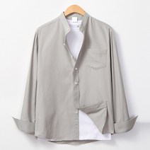 레이먼 남성용 판투 데일리 컬러 포켓 헨리넥 셔츠