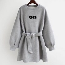 On 벨트 드레스 타입 임산부 긴소매 티셔츠 맨투맨