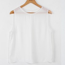 빼빼 여성용 매쉬포인트 민소매 블라우스