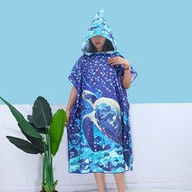 성인용 입는 망토 비치타올 900 x 1100 x 400 mm, 06 바다 거북, 1개